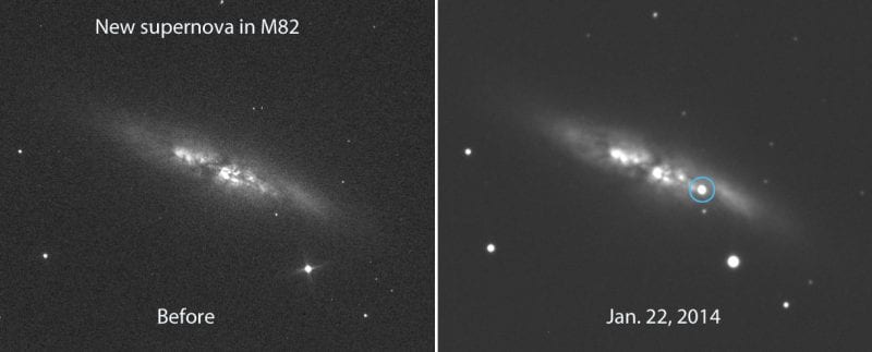 M82 gökadasında gerçekleşen süpernova patlaması