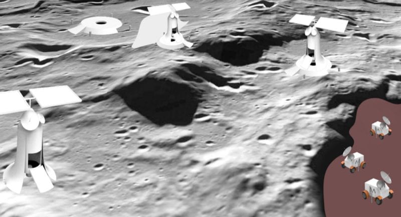Bir sanatçının gözünden Ay'daki kazı çalışmaları. Telif: Sung Wha Kang (RISD), CC BY-ND