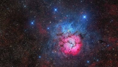 m20 üç boğumlu bulutsu trifid nebula