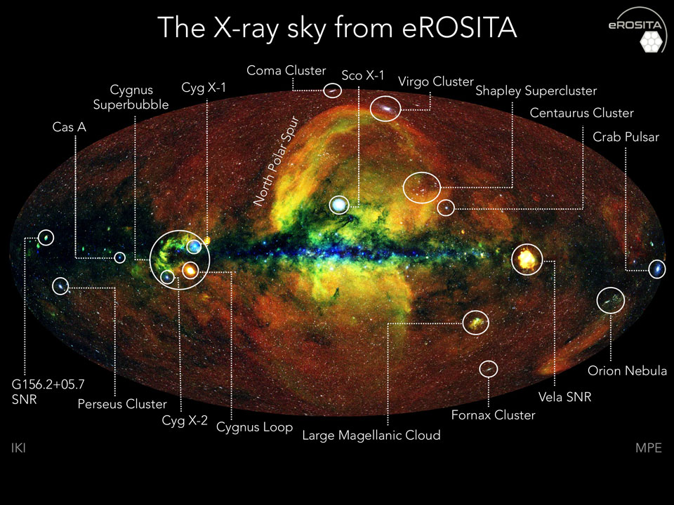 200623 The X Ray Sky from eROSITA J. Sanders H. Brunner A. Merloni eSASS Team MPE E. Churazov M. Gilfanov R. Sunyaev IKI Günün Astronomi Görseli (APOD/NASA) | 23/06/20