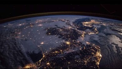 uzaydan dünya gece ISS earth night view