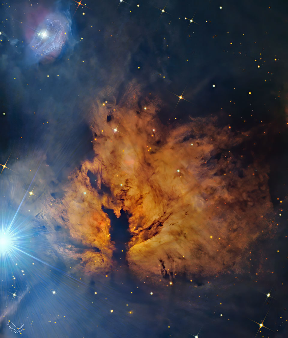 210412 Alnitak and the Flame Nebula Team ARO 1 APOD/NASA: Alnitak ve Alev Nebulası